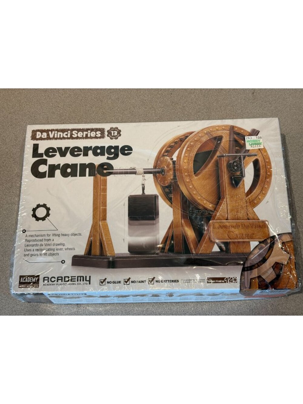 Academy 18175 Da Vinci Leverage Crane Model Kit - Leonardo Machine Series #13